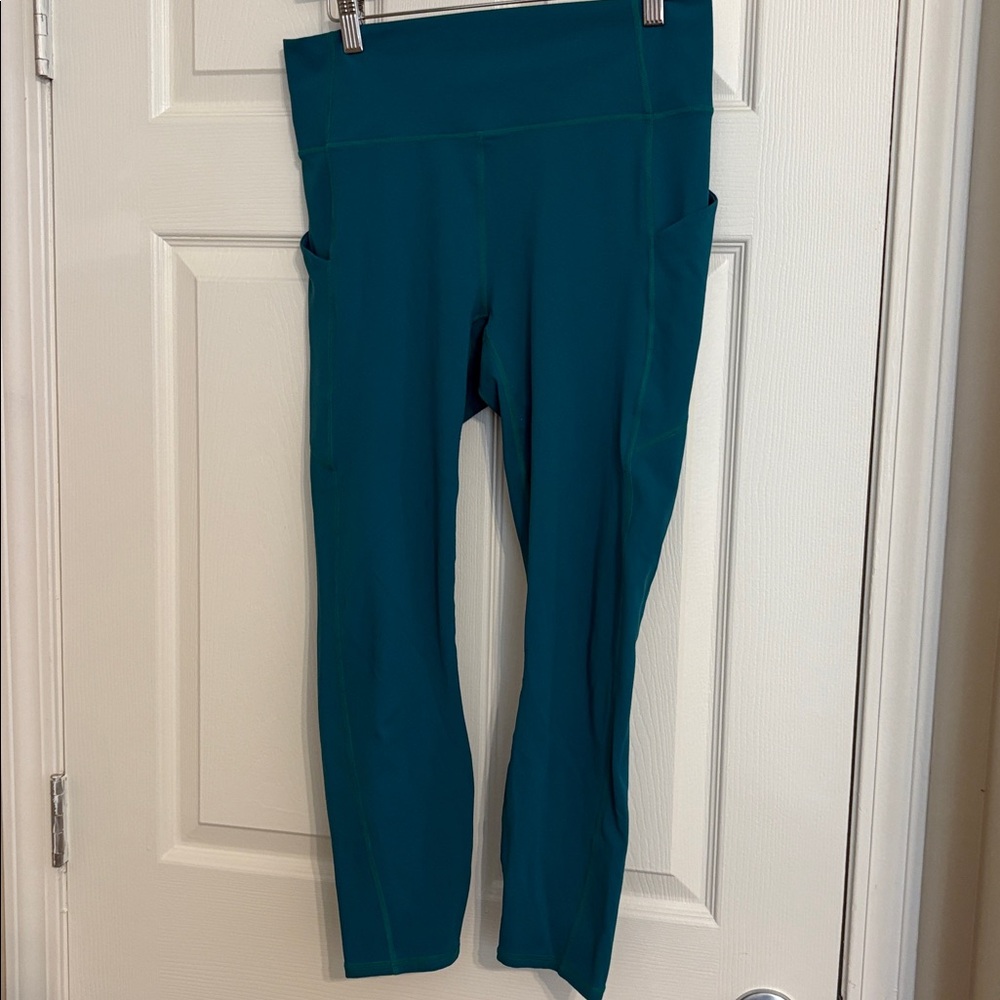 Fabletics PureLuxe Teal Turquoise Luxurious Leggings Medium